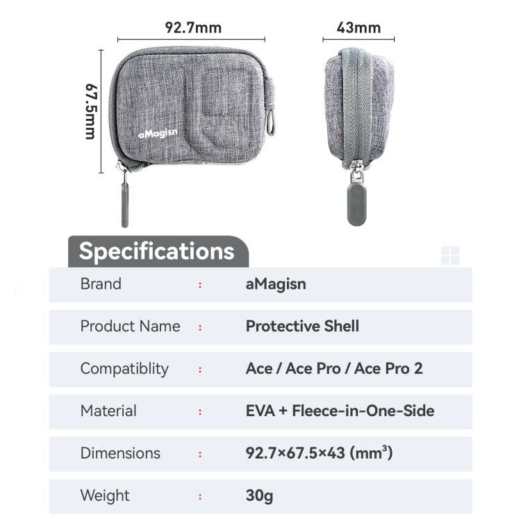 For Insta360 Ace Pro 2 / Ace Pro / Ace AMagisn Body Bag Protective Shell Accessories(Gray)