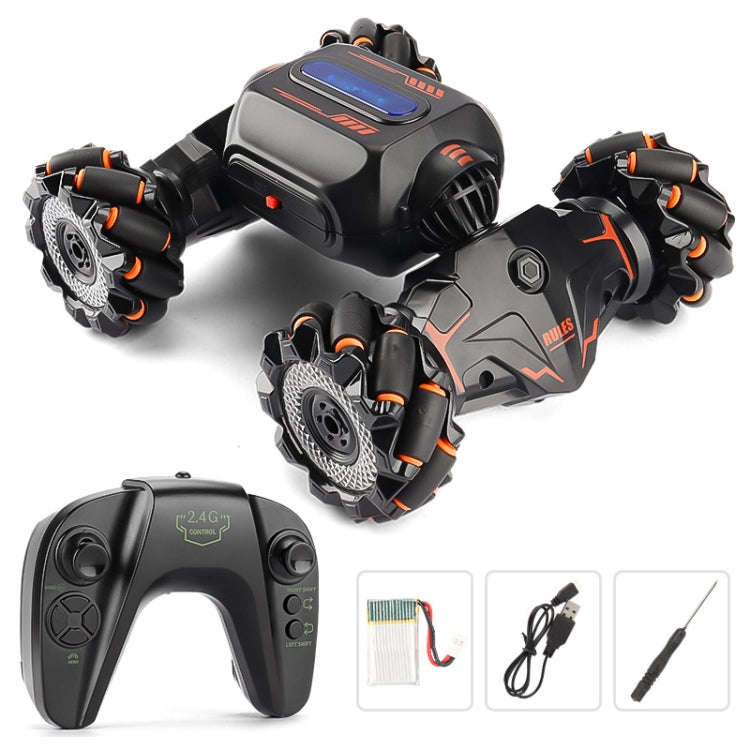 Children RC Car Toy Lights Electric Gesture Sensor Remote Control Twisting Stunt Car, Color: Oran...