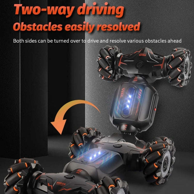 Children RC Car Toy Lights Electric Gesture Sensor Remote Control Twisting Stunt Car, Color: Oran...