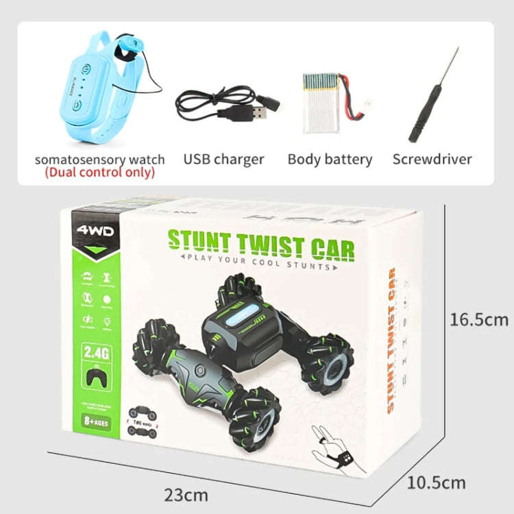 Children RC Car Toy Lights Electric Gesture Sensor Remote Control Twisting Stunt Car, Color: Oran...