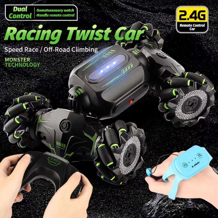 Children RC Car Toy Lights Electric Gesture Sensor Remote Control Twisting Stunt Car, Color: Oran...