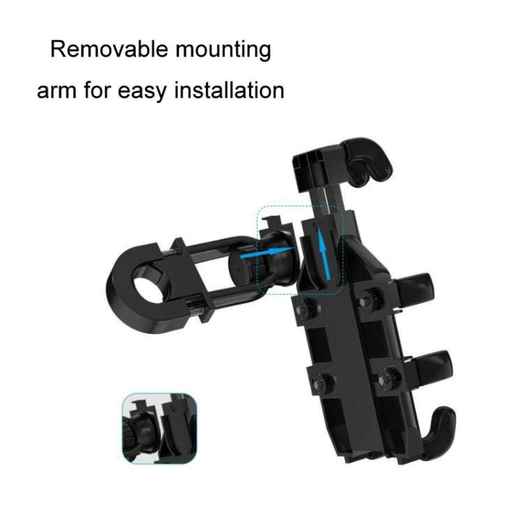JNHW Motorcycle Bicycle Eight Claw Mobile Phone Navigation Shockproof Bracket, Style: For Handlebar
