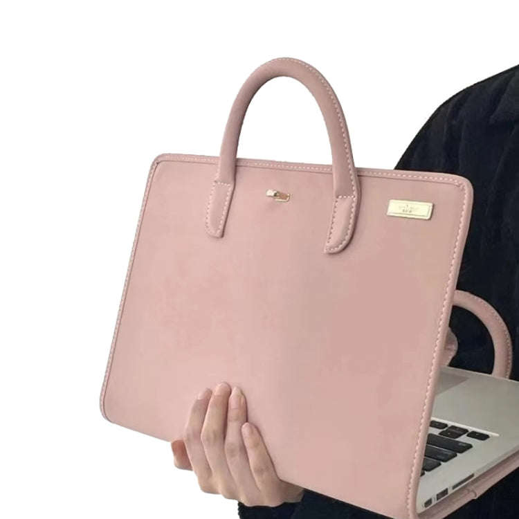 15.6 / 16 Inch Pink Girl Style PU Laptop Bag Protective Case with Handle
