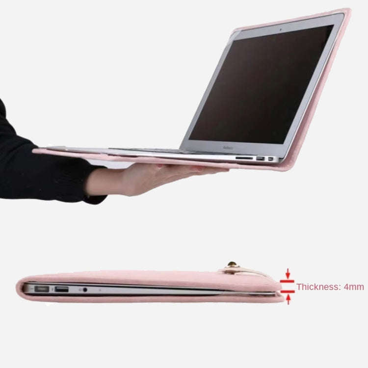 15.6 / 16 Inch Pink Girl Style PU Laptop Bag Protective Case with Handle
