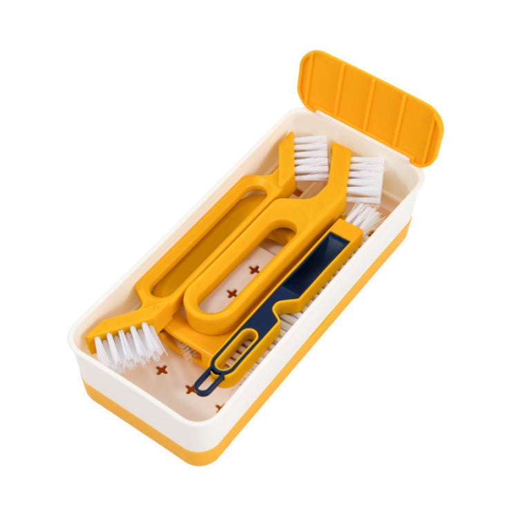 4-in-1 Multifunctional Gap Brush Set Household Stove Window Groove Cleaning Brush(Yellow)