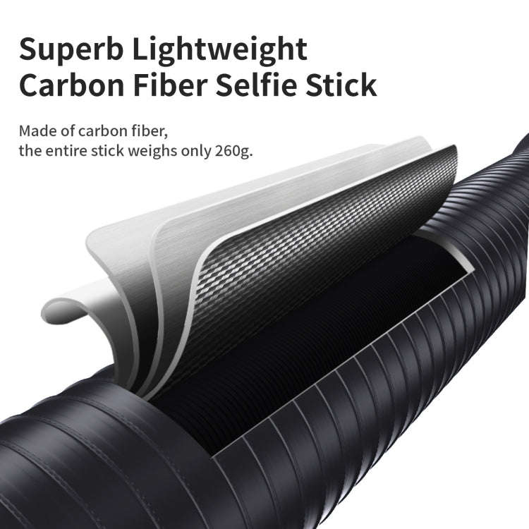 aMagisn 3m Carbon Fiber Invisible Selfie Stick Extension Rod For Action Camera