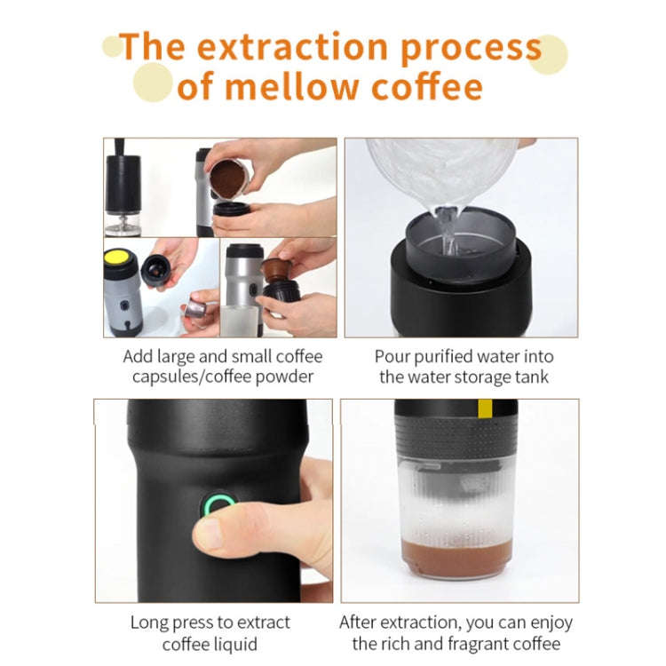 12V 3 In 1 Car Self-heating Coffee Machine Compatible With Large / Small Capsules and Ground Coff...