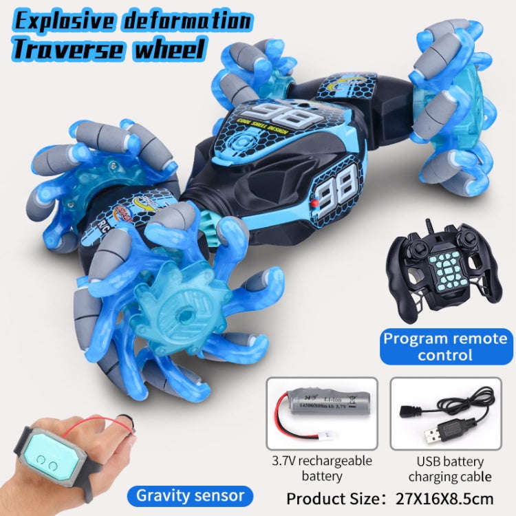 2.4G Gesture Sensor Twist Stunt RC Car Drift 4WD Climbing Transformation Toy Car With Music Led L...