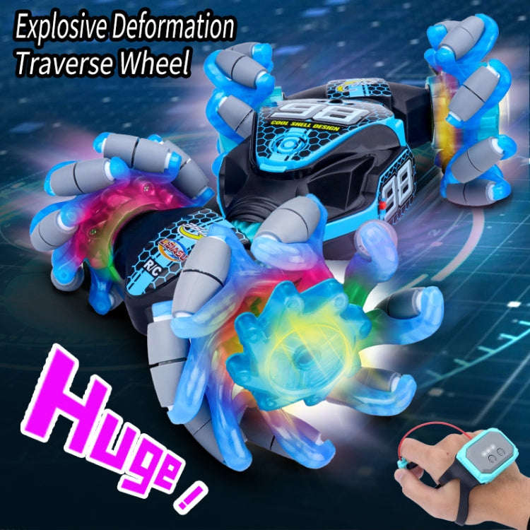 2.4G Gesture Sensor Twist Stunt RC Car Drift 4WD Climbing Transformation Toy Car With Music Led L...