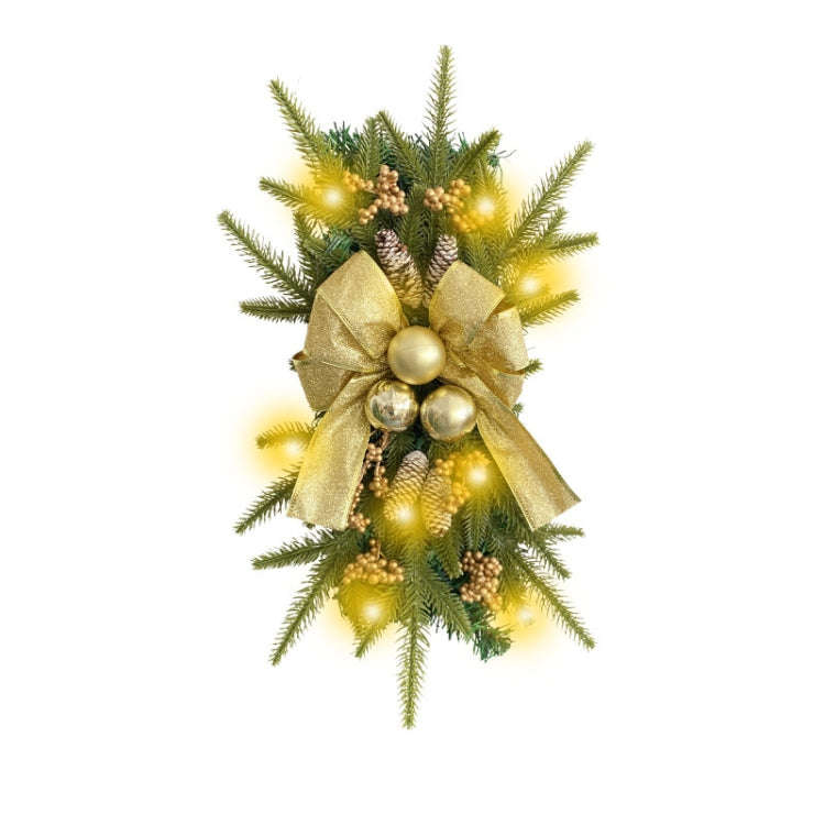 Christmas Wreath Rattan Door Pendant Decoration, Style: U2-47 Warm Light 55cm