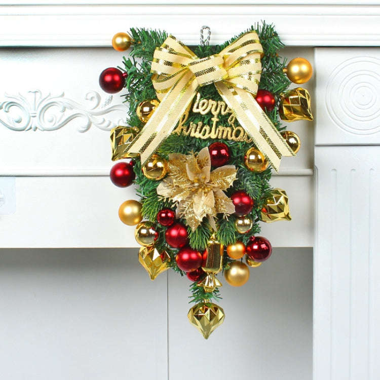 Christmas Wreath Rattan Door Pendant Decoration, Style: K1-2 Water Drop 47cm