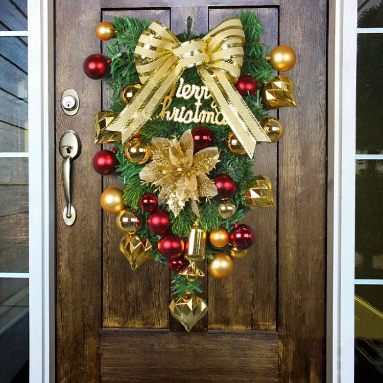 Christmas Wreath Rattan Door Pendant Decoration, Style: K1-2 Water Drop 47cm