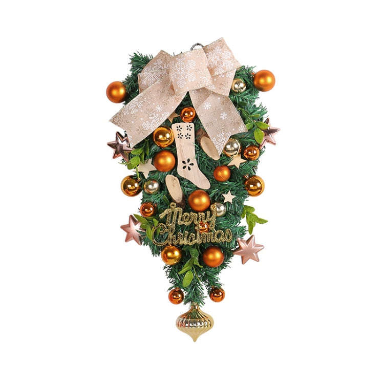 Christmas Wreath Rattan Door Pendant Decoration, Style: V3-29 Yellow Ball 52cm