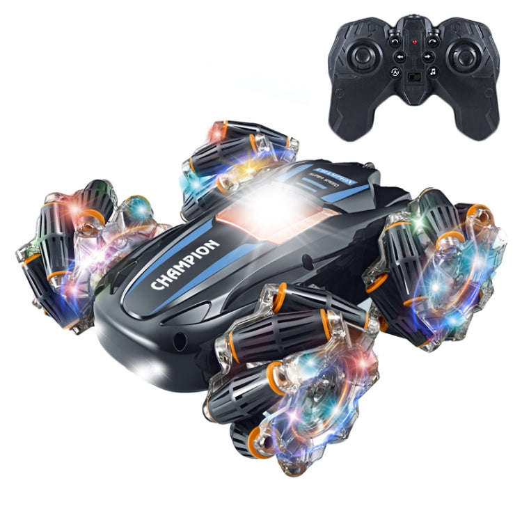 2.4G Stunt RC Car Drift Car Double-sided Racing Tumble Buggy Toy, Style: Single RC Blue Light Wheel