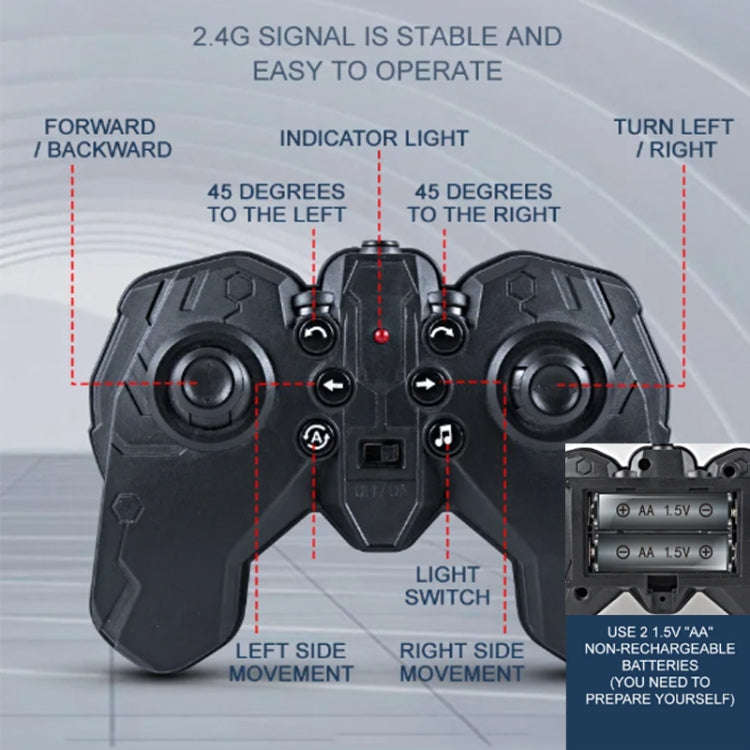 2.4G Stunt RC Car Drift Car Double-sided Racing Tumble Buggy Toy, Style: Single RC Blue Light Wheel
