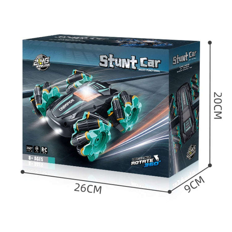 2.4G Stunt RC Car Drift Car Double-sided Racing Tumble Buggy Toy, Style: Dual RC Green