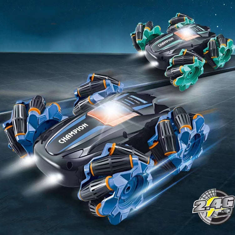2.4G Stunt RC Car Drift Car Double-sided Racing Tumble Buggy Toy, Style: Dual RC Green