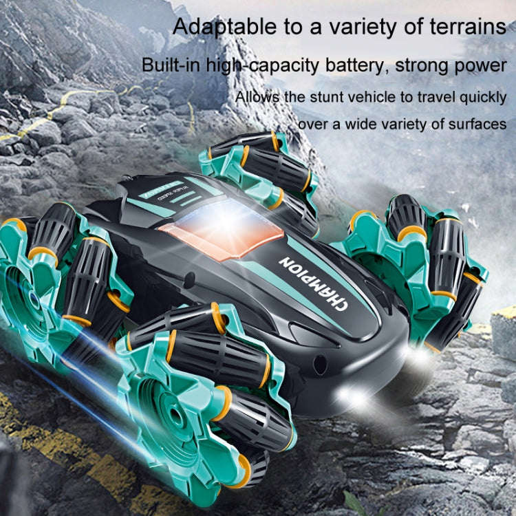 2.4G Stunt RC Car Drift Car Double-sided Racing Tumble Buggy Toy, Style: Dual RC Green
