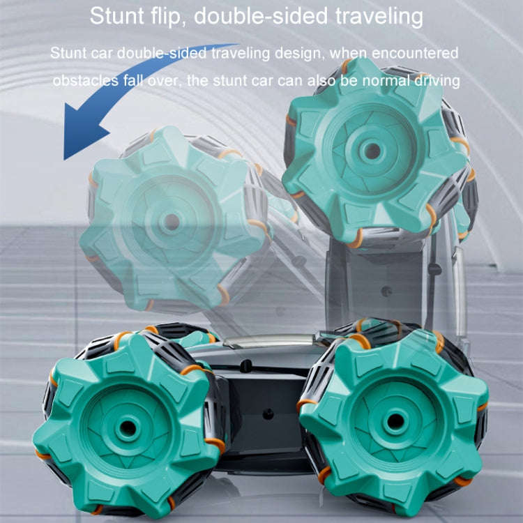 2.4G Stunt RC Car Drift Car Double-sided Racing Tumble Buggy Toy, Style: Dual RC Green