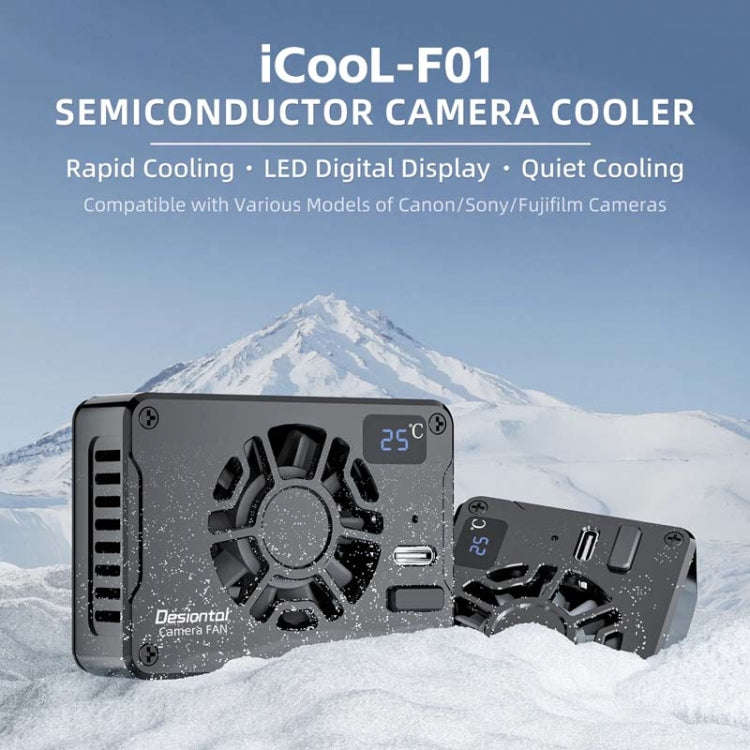 For Canon / Sony / FUJIFILM Desiontal F01 Portable Metal Case Semiconductor Camera Cooler SLR Coo...