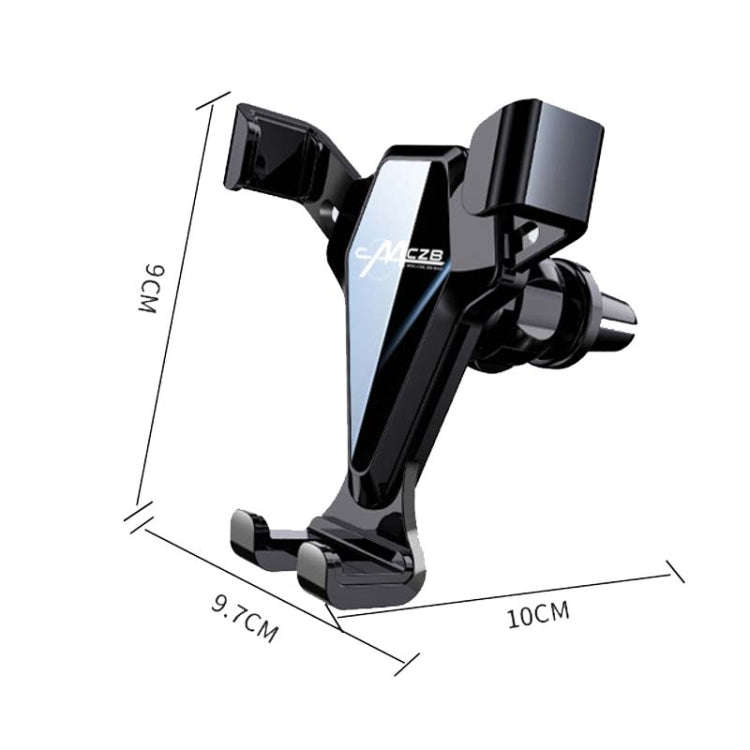 Car Snap-On Air Vent Gravity Cell Phone Navigation Mirror Holder(Black)