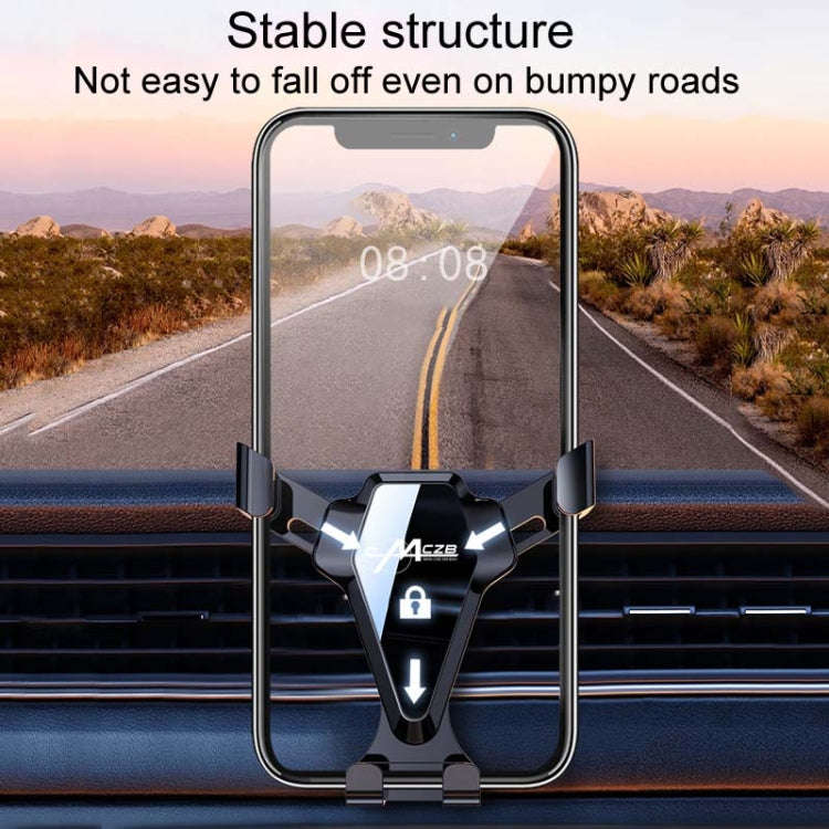 Car Snap-On Air Vent Gravity Cell Phone Navigation Mirror Holder(Black)