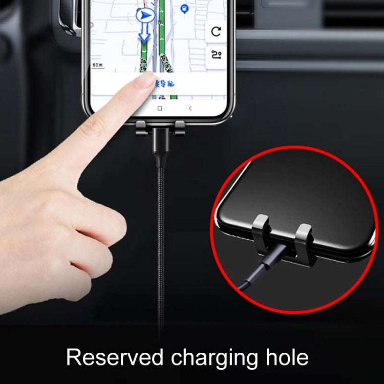 Car Snap-On Air Vent Gravity Cell Phone Navigation Mirror Holder(Black)