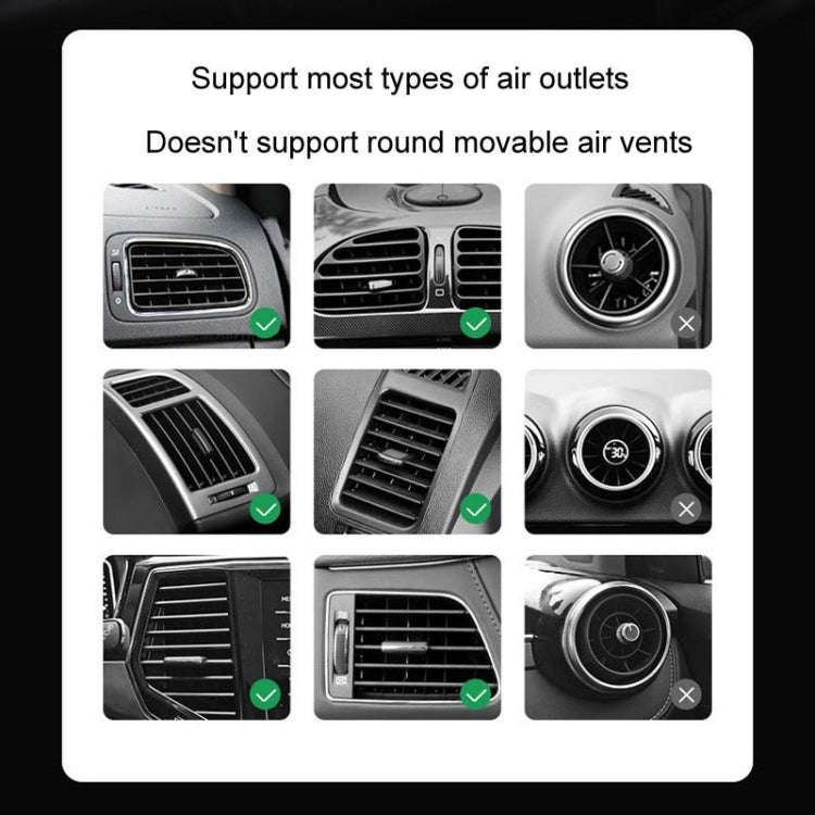 Car Snap-On Air Vent Gravity Cell Phone Navigation Mirror Holder(Black)