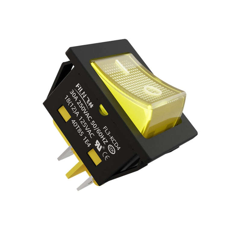 FILN 220V 30A Split Dustproof Boat-type Switch With Light, Specifications: No Waterproof 4 Pin 2 ...