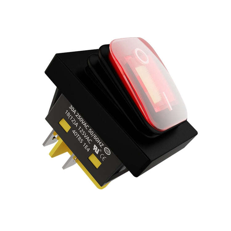 FILN 220V 30A Split Dustproof Boat-type Switch With Light, Specifications: Waterproof 4 Pin 2 Gea...