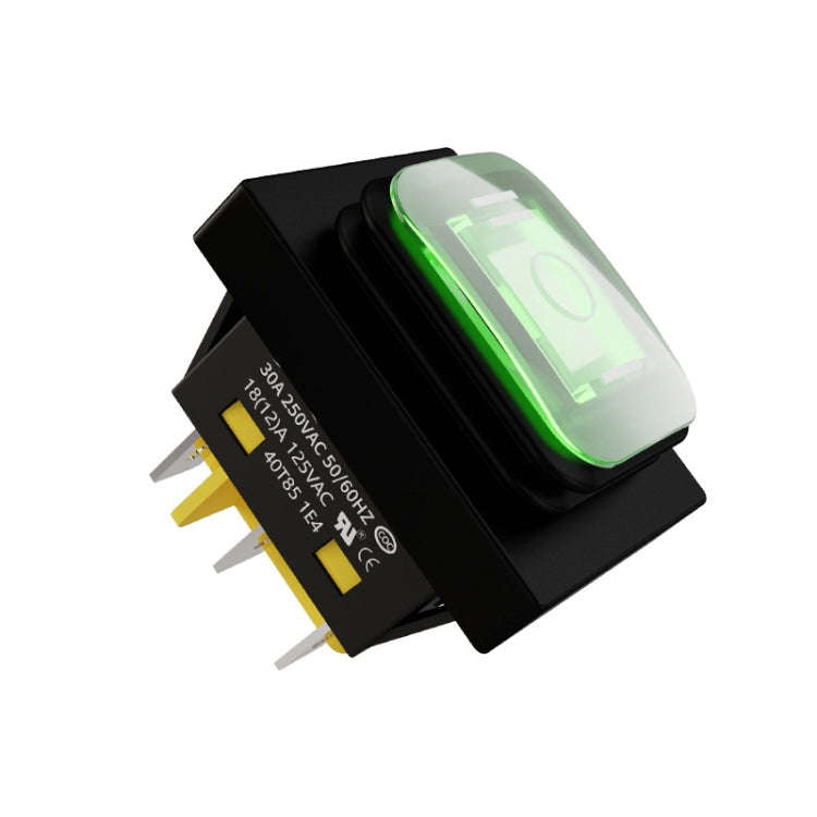 FILN 220V 30A Split Dustproof Boat-type Switch With Light, Specifications: Waterproof 6 Pin 3 Gea...