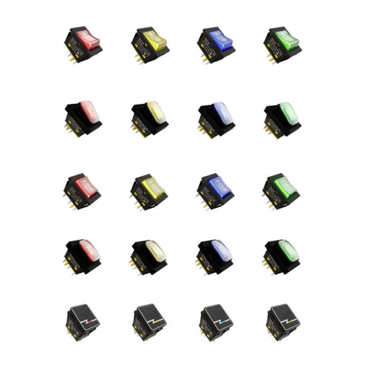 FILN 220V 30A Split Dustproof Boat-type Switch With Light, Specifications: Aluminum 4 Pin 2 Gear ...
