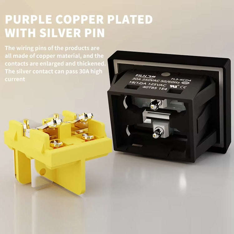 FILN 220V 30A Split Dustproof Boat-type Switch With Light, Specifications: Aluminum 4 Pin 2 Gear ...