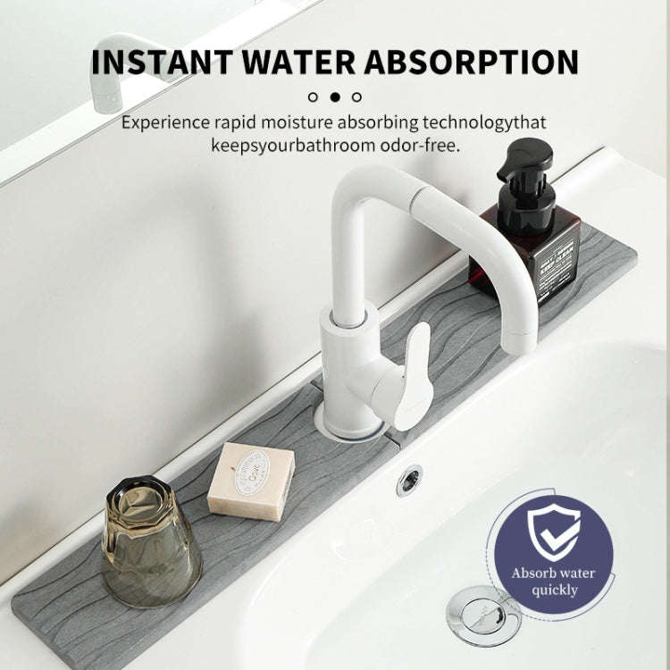 Diatomite Kitchen Water-Absorbent Drying Mat Bathroom Vanity Faucet Countertop Drainage Mat, Size...
