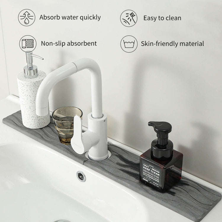 Diatomite Kitchen Water-Absorbent Drying Mat Bathroom Vanity Faucet Countertop Drainage Mat, Size...