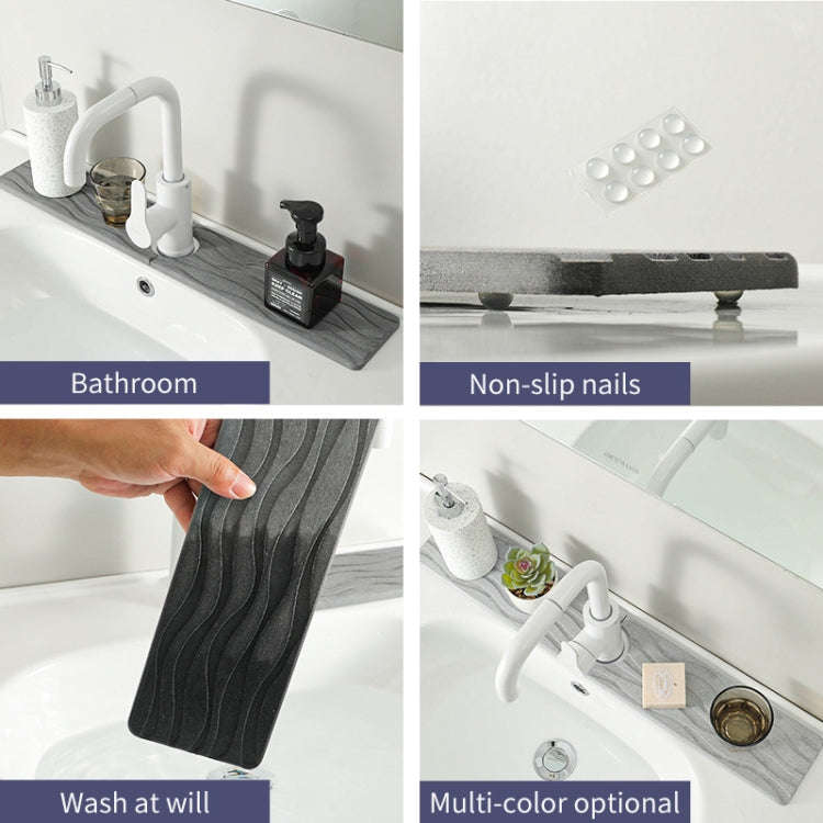 Diatomite Kitchen Water-Absorbent Drying Mat Bathroom Vanity Faucet Countertop Drainage Mat, Size...