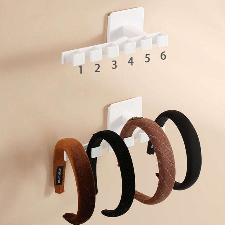 Punch-free Partition L-shaped Headband and Hair Accessories Storage Rack Hat Storage Shelf(White)