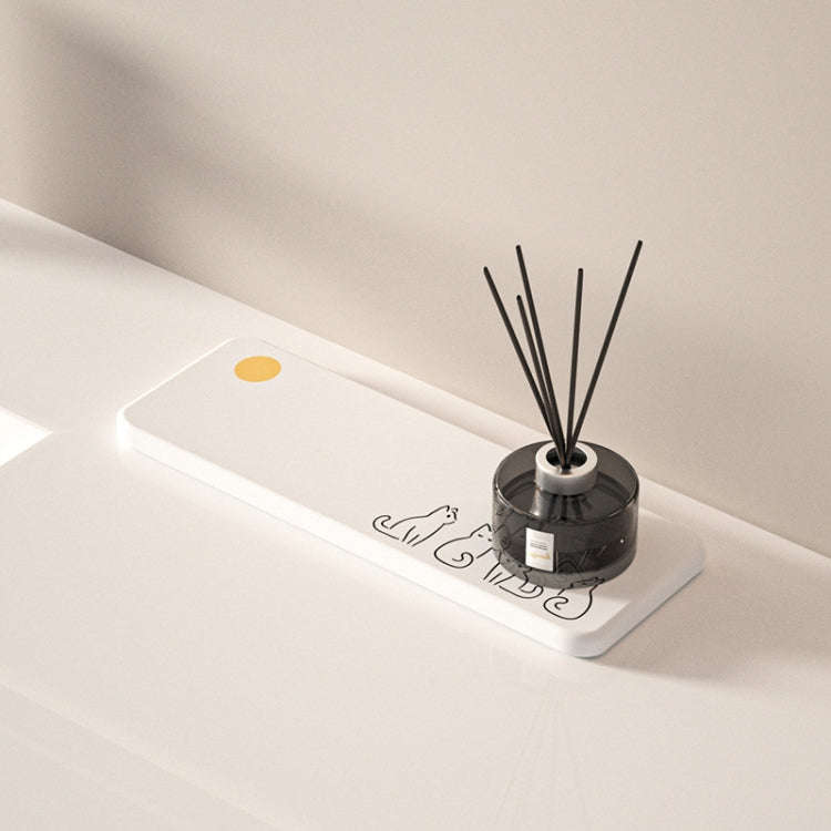 Diatomite Countertop Drying Mat Water Absorbent Coaster Bathroom Vanity Soap Tray Sink Drainage M...