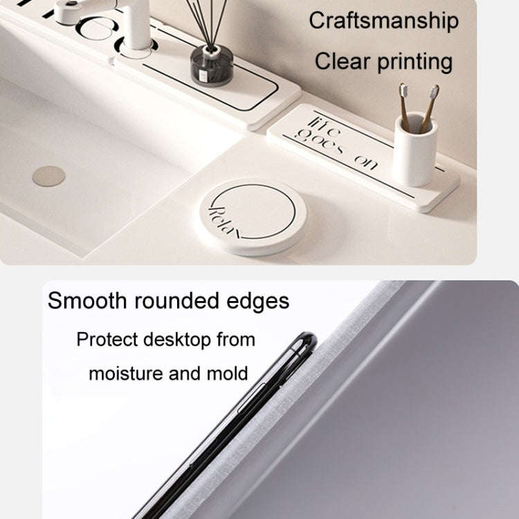 Diatomite Countertop Drying Mat Water Absorbent Coaster Bathroom Vanity Soap Tray Sink Drainage M...