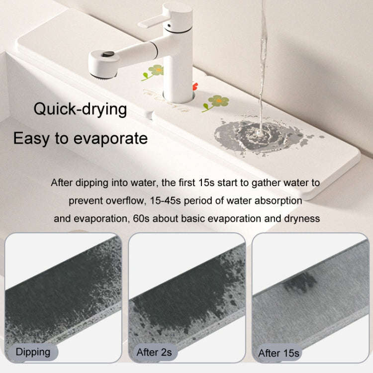 Diatomite Countertop Drying Mat Water Absorbent Coaster Bathroom Vanity Soap Tray Sink Drainage M...