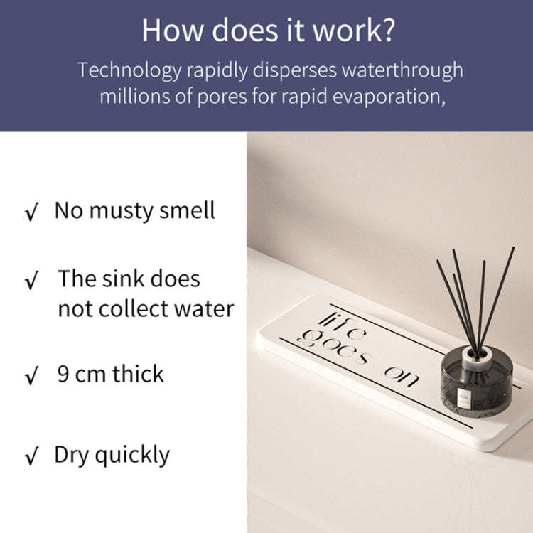 Diatomite Countertop Drying Mat Water Absorbent Coaster Bathroom Vanity Soap Tray Sink Drainage M...