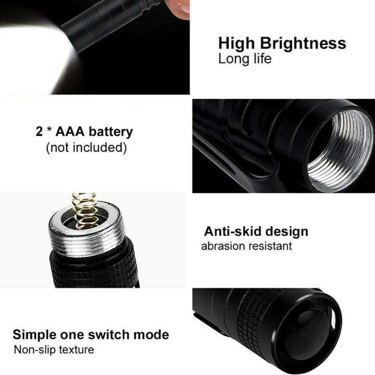 E-SMARTER 702 Double Section Outdoor Strong Light Flashlight Mini Pen Fork Lamp Portable Tool Lamp