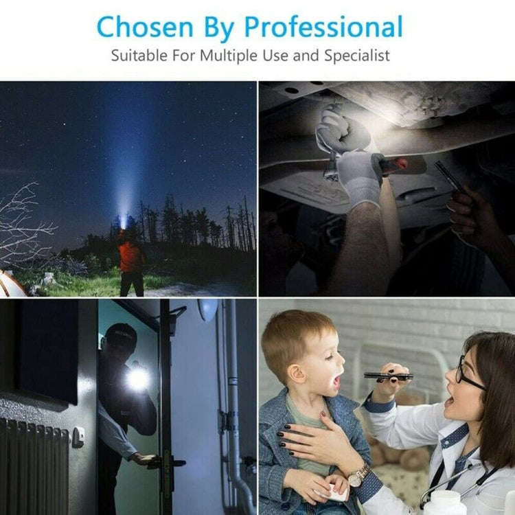 E-SMARTER 702 Double Section Outdoor Strong Light Flashlight Mini Pen Fork Lamp Portable Tool Lamp