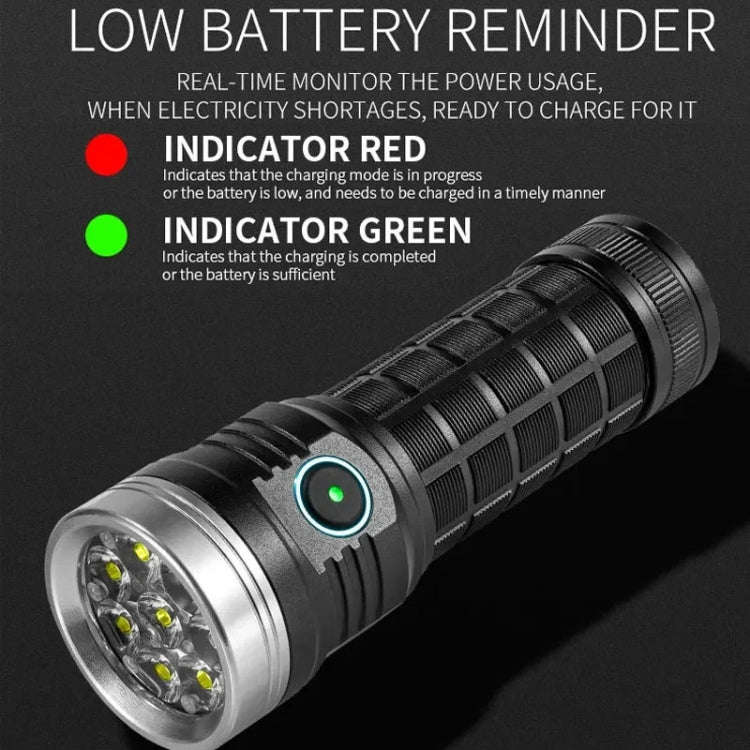 E-SMARTER W5185 Aluminium Ring 8 Holes Straight Flashlight Outdoor Camping Flashlight