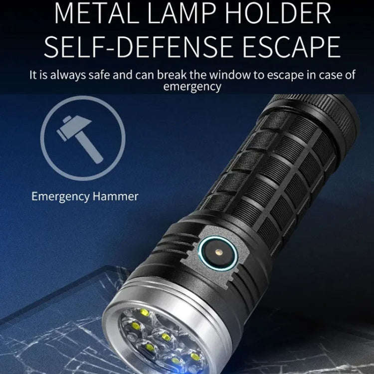 E-SMARTER W5185 Aluminium Ring 8 Holes Straight Flashlight Outdoor Camping Flashlight