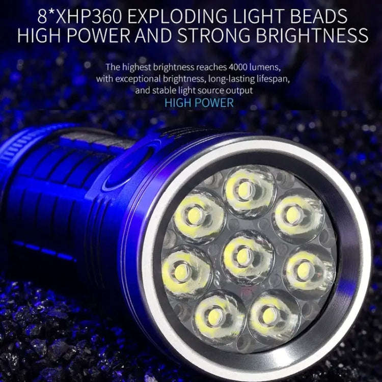 E-SMARTER W5185 Aluminium Ring 8 Holes Straight Flashlight Outdoor Camping Flashlight