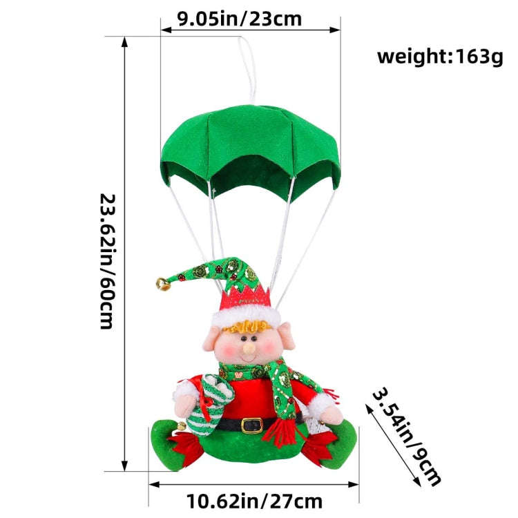 Christmas Elf Parachute Fabric Figurine Decoration Pendant(Green)