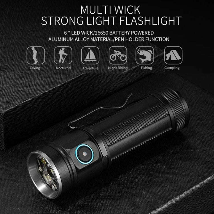 E-SMARTER W5184 Pen Insert 6 Holes Flashlight Outdoor Mini Flashlight