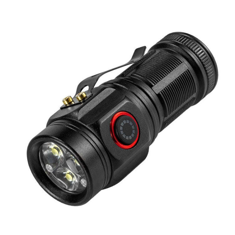 E-SMARTER W5182 Pen Fork 3 Holes Mini Flashlight Portable Pen Clip Camping Adventure Compass Spor...