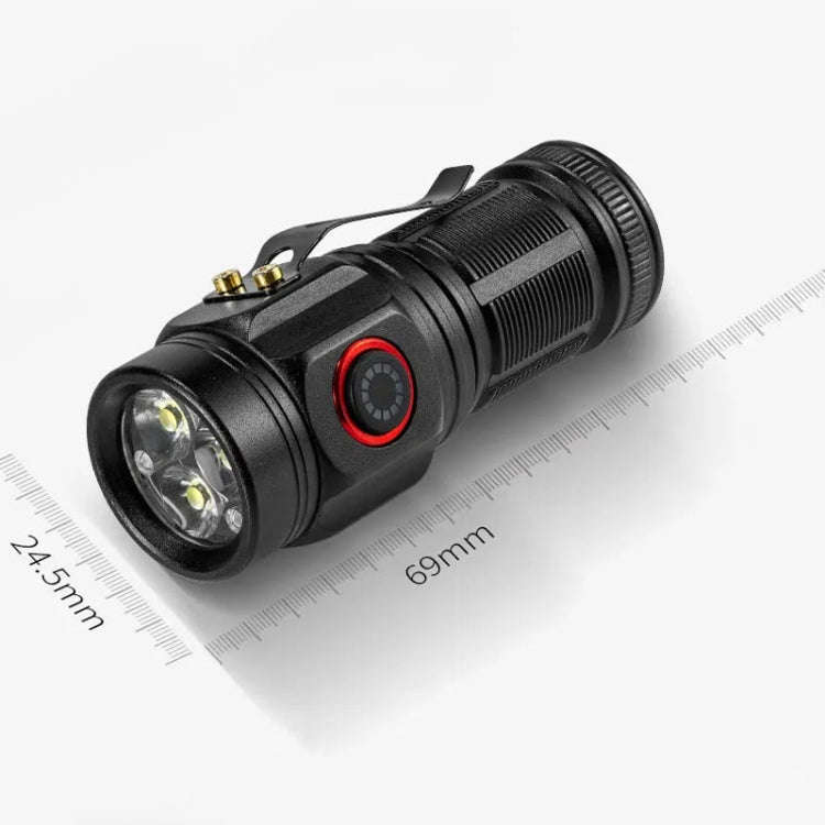E-SMARTER W5182 Pen Fork 3 Holes Mini Flashlight Portable Pen Clip Camping Adventure Compass Spor...